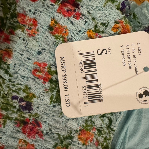 Free People NWT size S Floral Summer sundress - Picture 7 of 8